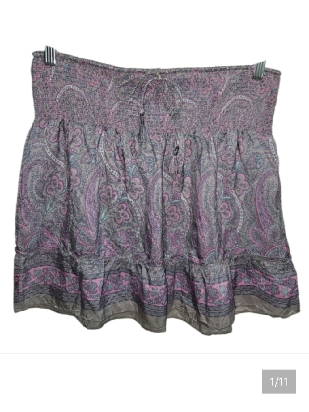 Calypso St. Barth Silk Skirt Paisley Print Women's Size Medium Purple Lourde